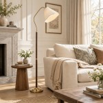 Xalon Wooden Cloth Pleated Shade Floor Lamp