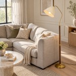 Xalon Wooden Cloth Pleated Shade Floor Lamp