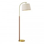 Zaden Vintage Gold Linen Shade Floor Lamp
