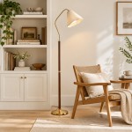 Xalon Wooden Cloth Pleated Shade Floor Lamp