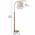Zaden Vintage Gold Linen Shade Floor Lamp
