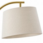 Zaden Vintage Gold Linen Shade Floor Lamp