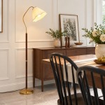 Xalon Wooden Cloth Pleated Shade Floor Lamp