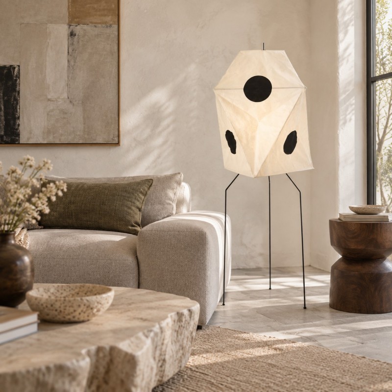 Kiran Minimalist Wabi-sabi Tripod Floor Lamp