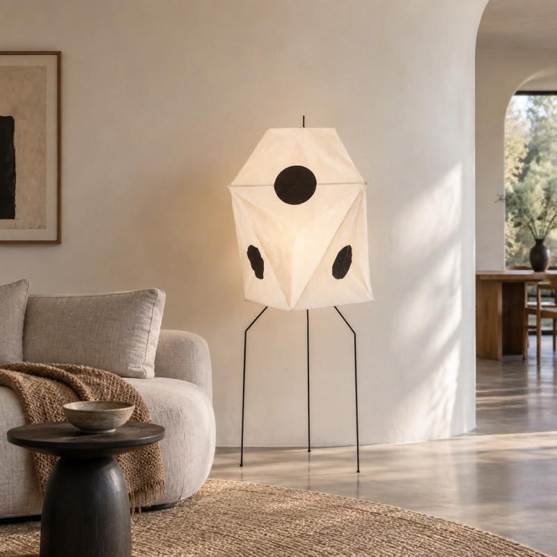 Kiran Minimalist Wabi-sabi Tripod Floor Lamp