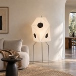 Kiran Minimalist Wabi-sabi Tripod Floor Lamp