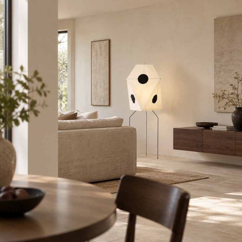 Kiran Minimalist Wabi-sabi Tripod Floor Lamp
