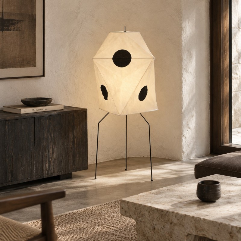 Kiran Minimalist Wabi-sabi Tripod Floor Lamp