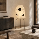 Kiran Minimalist Wabi-sabi Tripod Floor Lamp