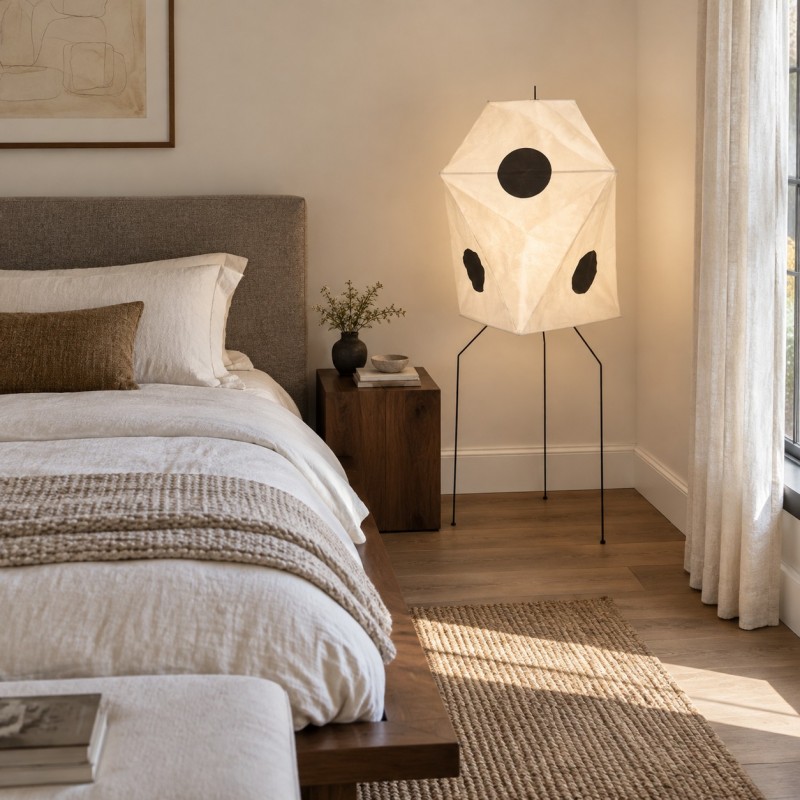 Kiran Minimalist Wabi-sabi Tripod Floor Lamp