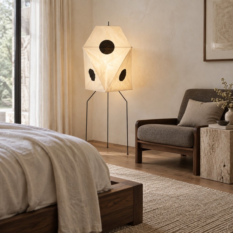 Kiran Minimalist Wabi-sabi Tripod Floor Lamp