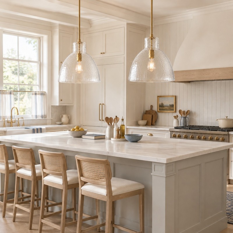 Keen Farmhouse Glass Dome Pendant Light