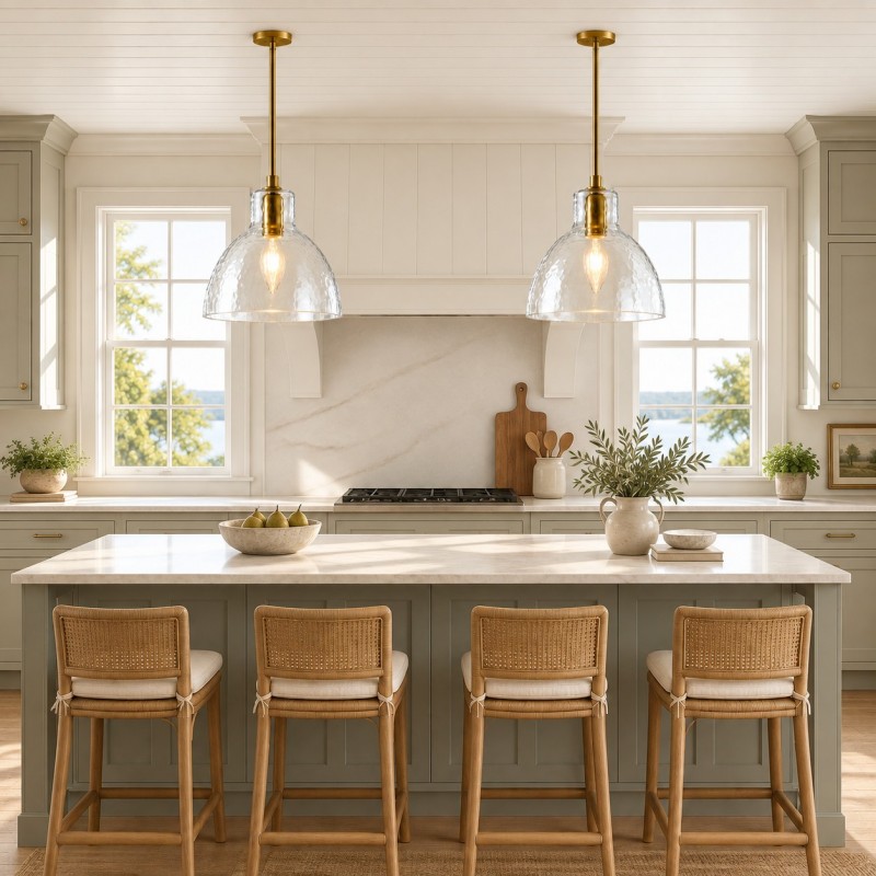 Keen Farmhouse Glass Dome Pendant Light