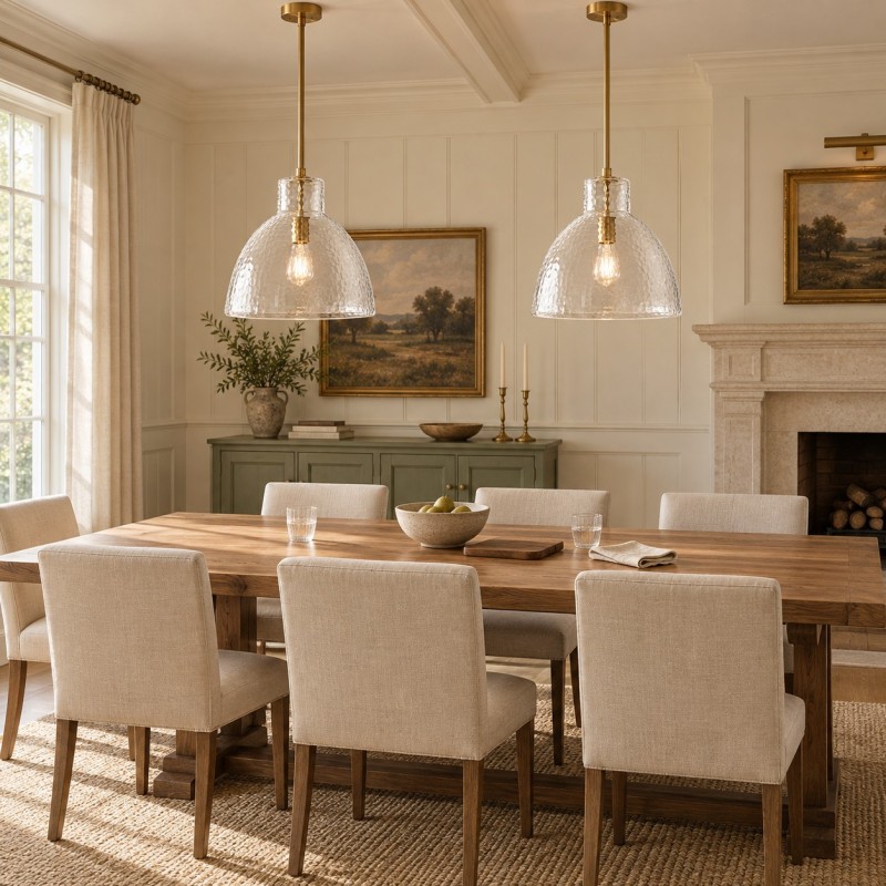 Keen Farmhouse Glass Dome Pendant Light