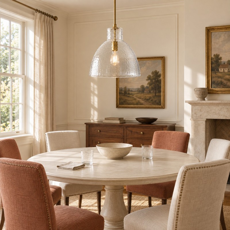 Keen Farmhouse Glass Dome Pendant Light