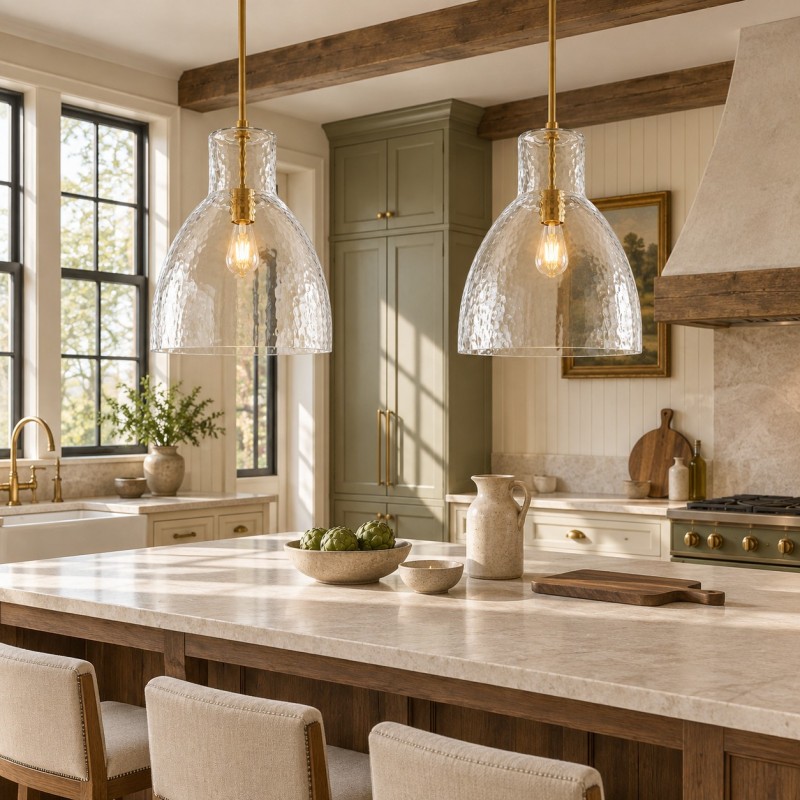 Keen Farmhouse Glass Dome Pendant Light