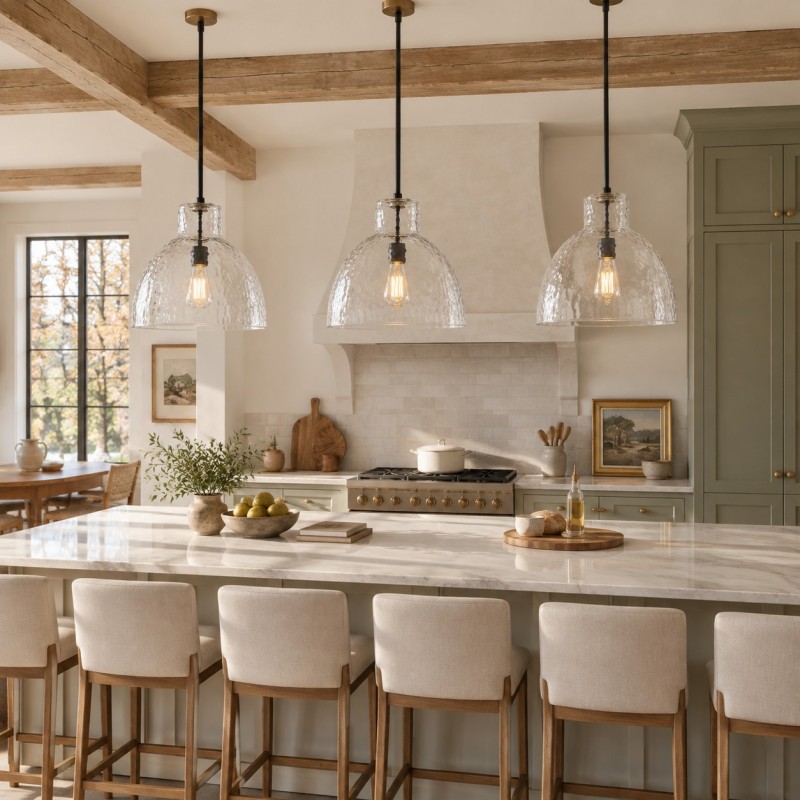 Keen Farmhouse Glass Dome Pendant Light