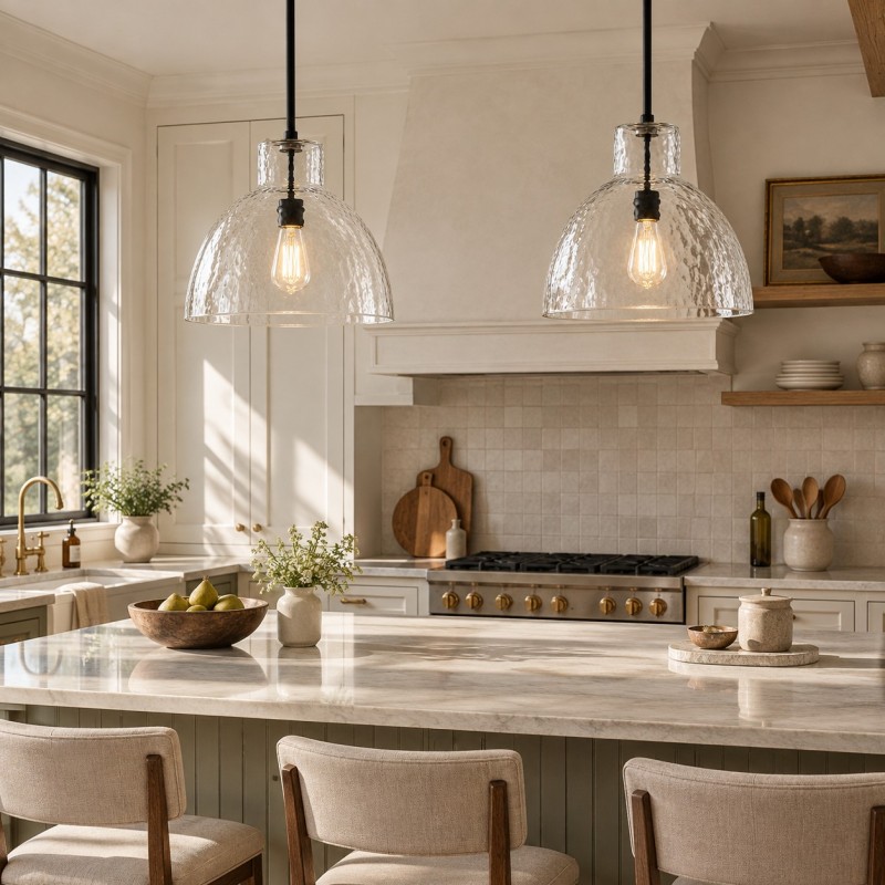 Keen Farmhouse Glass Dome Pendant Light