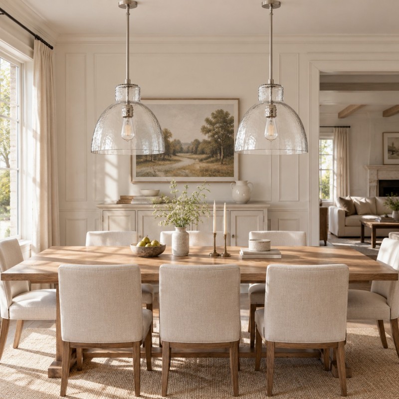 Keen Farmhouse Glass Dome Pendant Light
