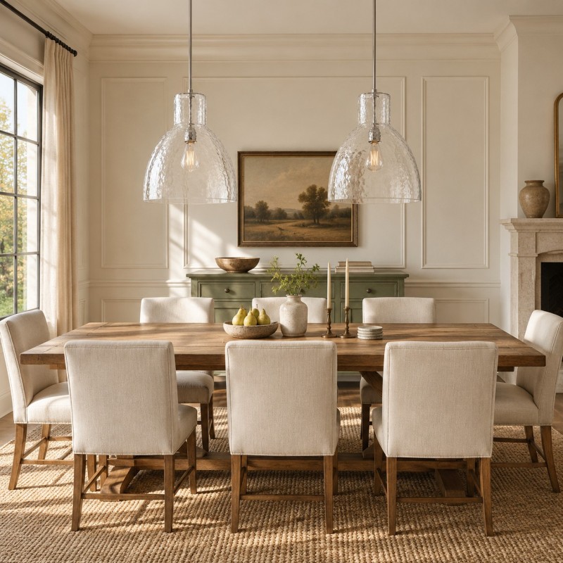 Keen Farmhouse Glass Dome Pendant Light