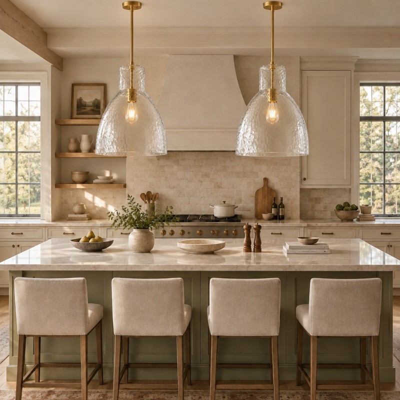 Keen Farmhouse Glass Dome Pendant Light