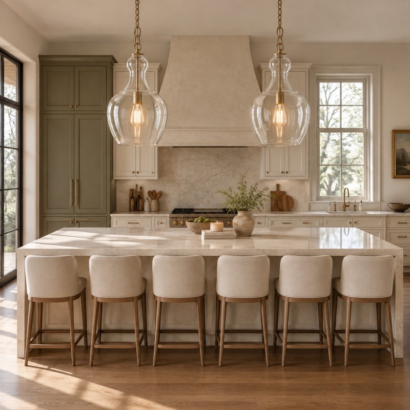 Yates Industrial Clear Glass Pendant Light
