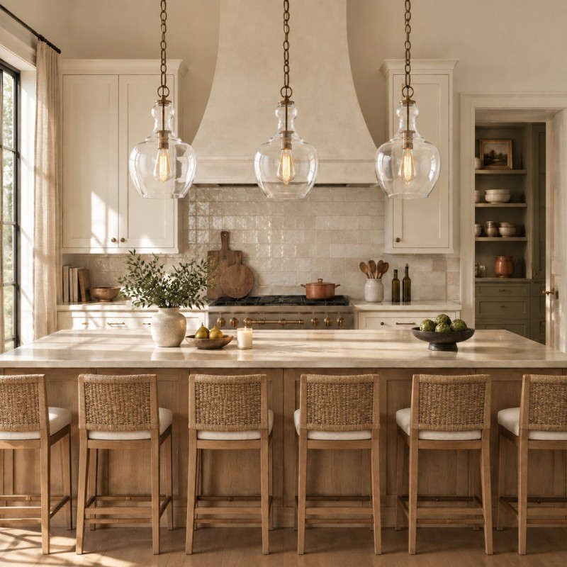 Yates Industrial Clear Glass Pendant Light