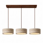 Gilbert Wabi-Sabi Round Travertine Multi-Light Pendant Light