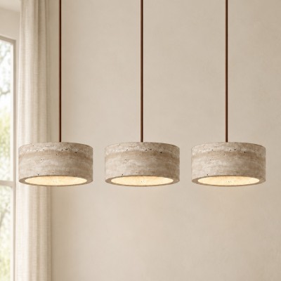 Gilbert Modern Shatter-Resistant Travertine-Look Linear Pendant Light