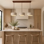 Gilbert Wabi-Sabi Round Travertine Multi-Light Pendant Light