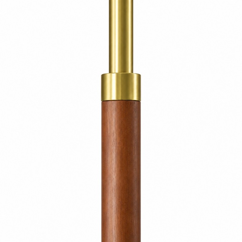 Zaden Vintage Gold Linen Shade Floor Lamp
