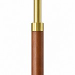 Zaden Vintage Gold Linen Shade Floor Lamp