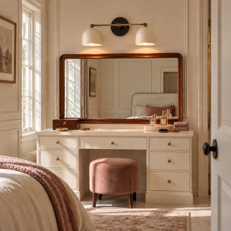 Astair Nordic Metal Deep Dome Vanity Wall Sconce in Rustic Brass