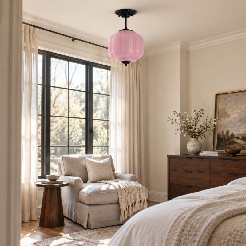 Conran Vintage Milk Glass Lantern Eloise Ceiling Light
