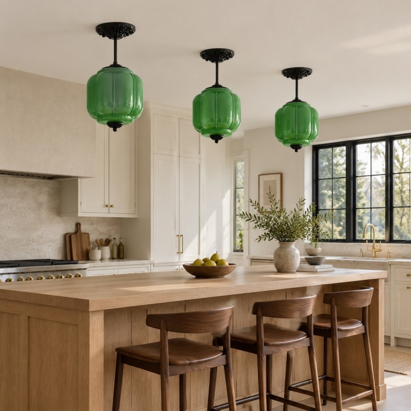 Conran Vintage Milk Glass Lantern Eloise Ceiling Light