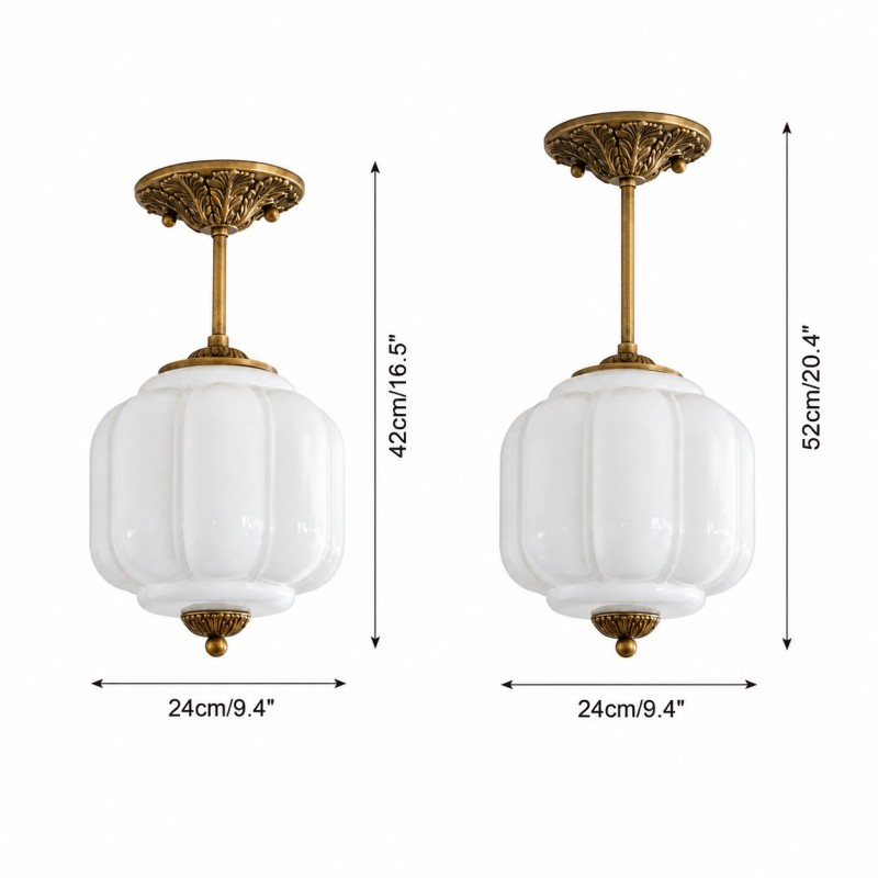 Conran Vintage Milk Glass Lantern Eloise Ceiling Light