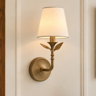 Huxley Rustic Antique Brass Botanical Forged Iron Sconce