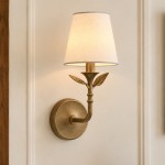 Huxley Rustic Antique Brass Botanical Forged Iron Sconce