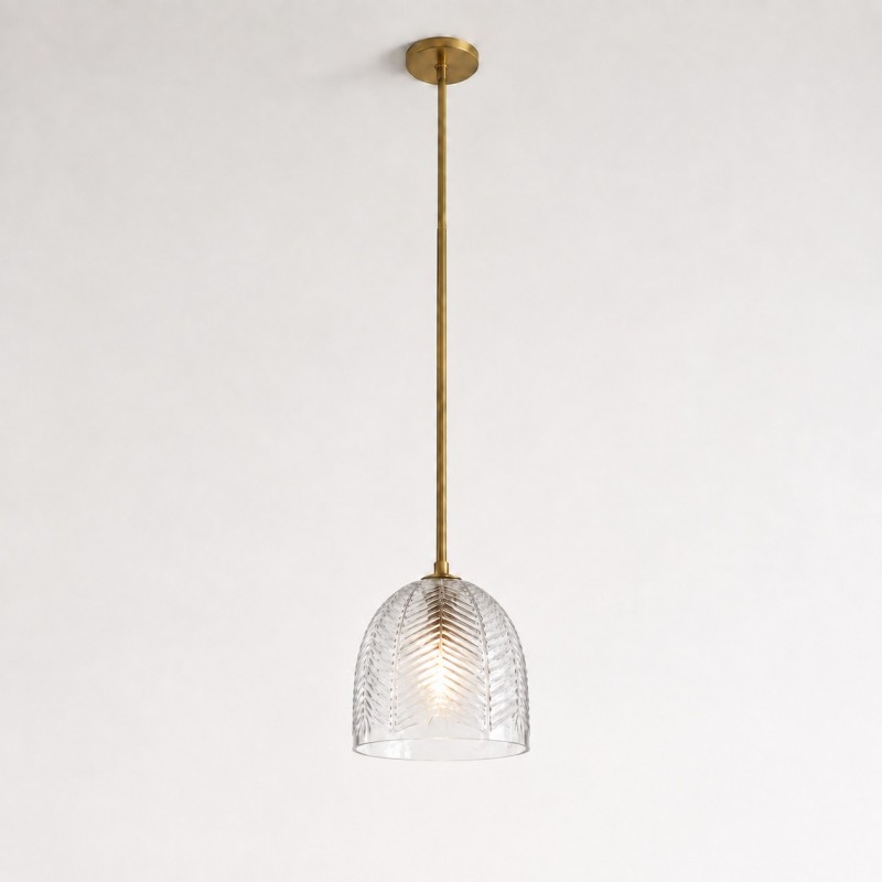 Danica Mid-Century  Glass Leaf Round Pendant Light