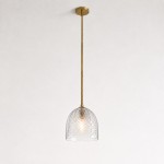 Danica Mid-Century  Glass Leaf Round Pendant Light