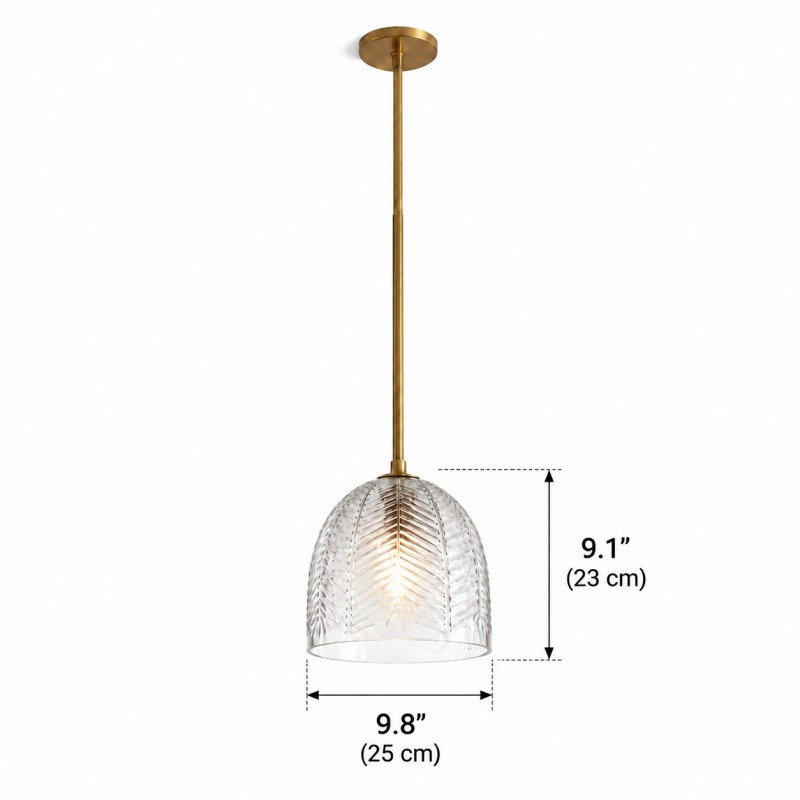 Danica Mid-Century  Glass Leaf Round Pendant Light