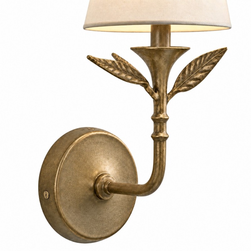 Huxley Rustic Antique Brass Botanical Forged Iron Sconce