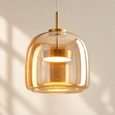 Raith Mouth Blown Glass Shade Pendant Light