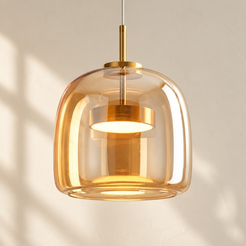 Raith Mouth Blown Glass Shade Pendant Light