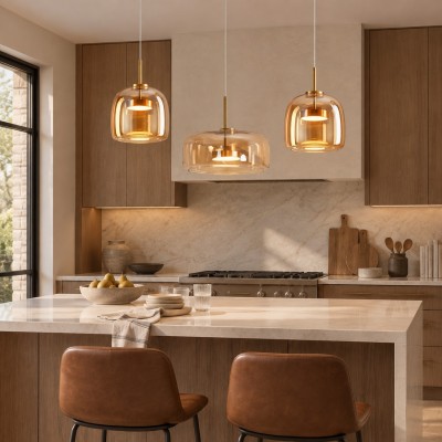 Raith Mouth Blown Glass Shade Pendant Light