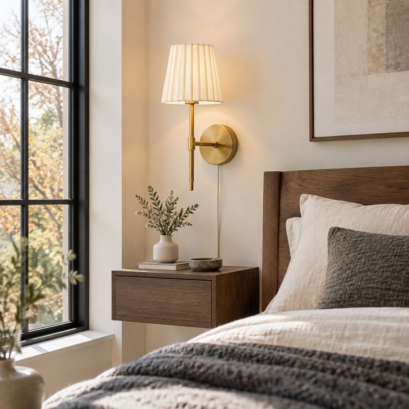 Ozir Pleated Shade Wall Sconce