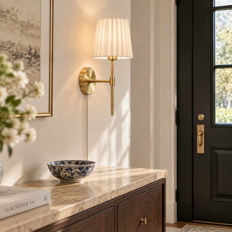 Ozir Pleated Shade Wall Sconce