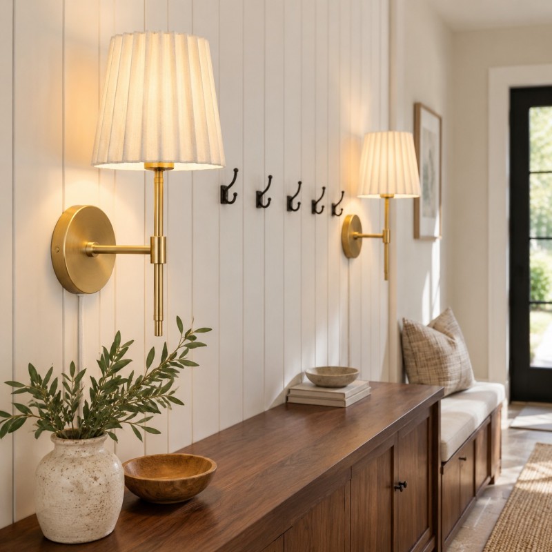 Ozir Pleated Shade Wall Sconce
