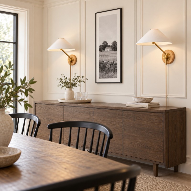 Ulyxor Ash Wood Base Ivory Paper Shade Wall Sconce