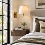 Lutyens Wabi-sabi Iron Swing Arm Fabric Wall Light